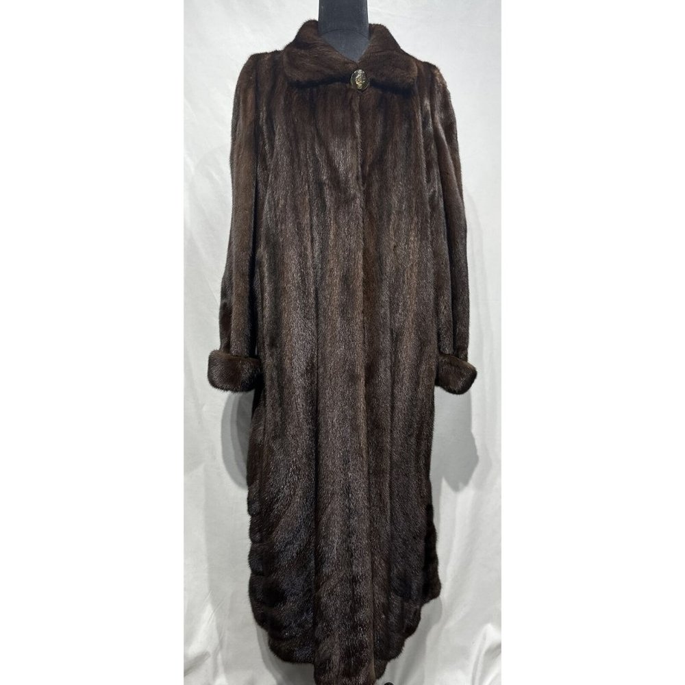 mahogany mink coat natural female turnup cuffs directional (61203)